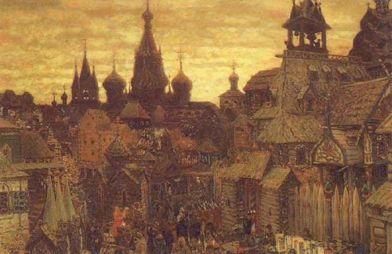 unknow artist The Old Moscow a street in Kitai-Gorod in the 17th century France oil painting art